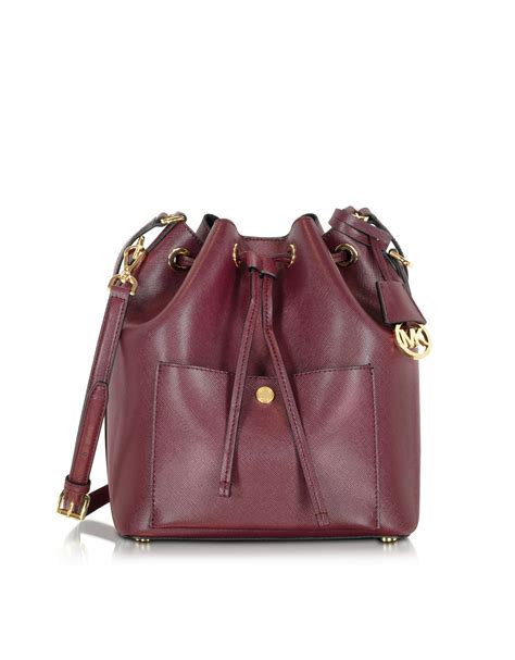 michael kors greenwich bucket bag merlot|Michael Kors Greenwich Shoulder Bags for Women .